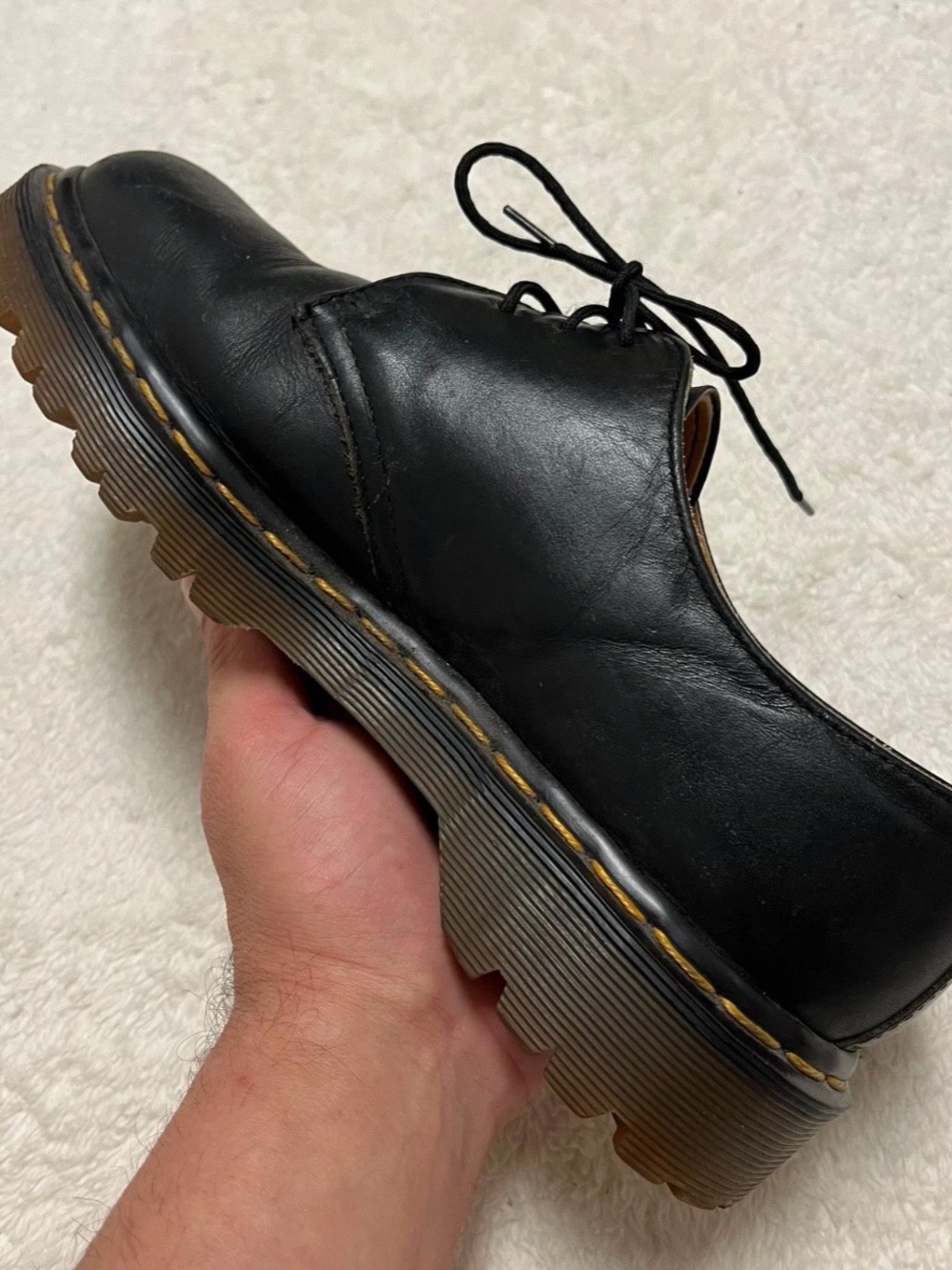 Vintage Doc Dr. Martens Low Top Lace Up Boots Shoes Made England Leather - Picture 3 of 10